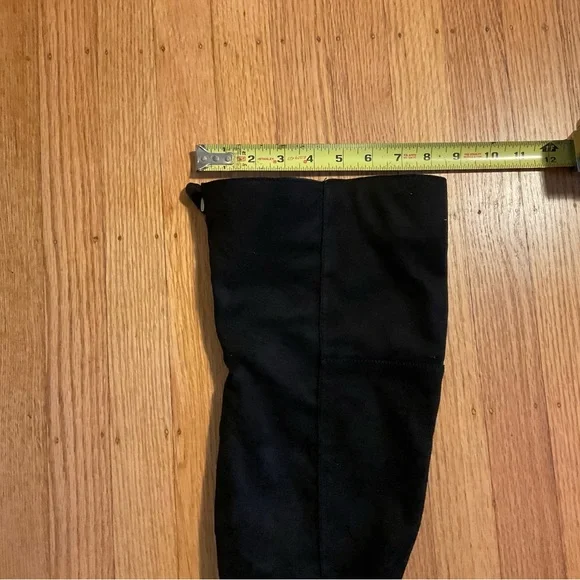 Thigh high black suede boots - Picture 7 of 12